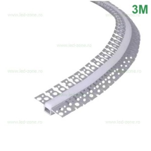 Profil Aluminiu Incastrat Sub Tencuiala 3M Flexibil 2 Directii 10MM
