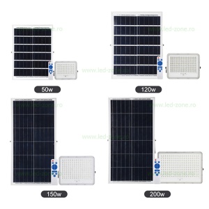 Proiector LED 120W cu Panou Solar Senzor Zi-Noapte si Telecomanda - Img 3