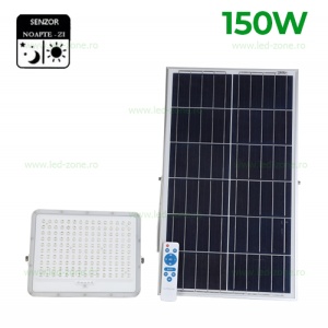 Proiector LED 150W cu Panou Solar Senzor Zi-Noapte si Telecomanda - Img 1