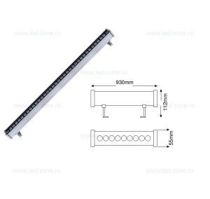 Proiector LED 36W 220V Liniar 93cm Color - Img 2