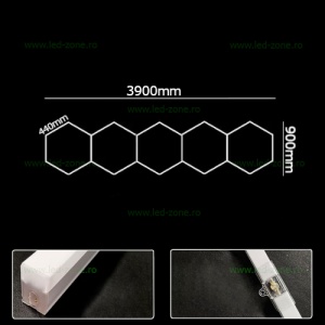Set 5 Hexagoane LED Honeycomb 200W Tuburi 440mm LZ4103 - Img 3