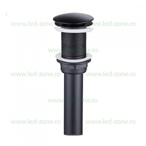 Sifon Lavoar Cu Prea Plin Fara Ventil Negru Mat LZ8019H - Img 1