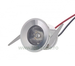 Spot LED 1W Mini Rotund Argintiu