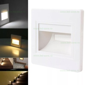 Spot LED 2W Patrat Alb Trepte  - Img 3