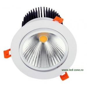 Spot LED 30W COB Oglinda Rotund Mobil Alb
