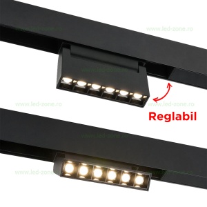Spot LED Magnetic 6W Liniar Clar Negru Reglabil - Img 2