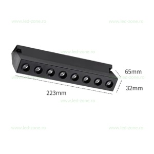 Spot LED Magnetic Aplicat 15W Liniar Ultra Slim Negru Reglabil - Img 2