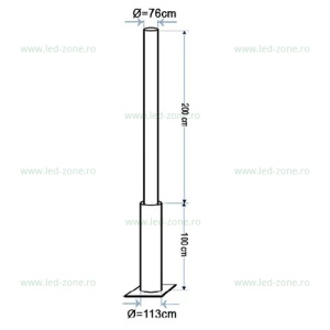 Stalp Stradal Decorativ 3 Metri Negru LZ2324 - Img 4