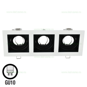 Suport Incastrat 3 Becuri Spot LED GU10