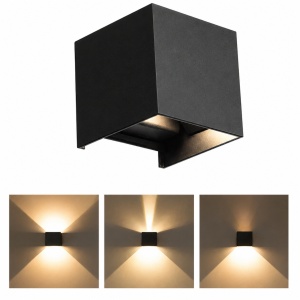 Aplica LED 2x5W Exterior Patrata Neagra Multi Fascicul