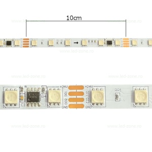 Banda LED 5050 60 SMD/ML RGB Interior Digitala 24V Rola 10m - Img 2