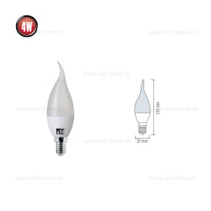 Bec LED E14 3.5W Flacara Mat Plastic CRAFT - Img 2