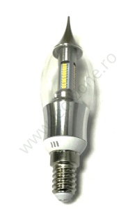 Bec LED E14 4W Flacara Clar Argintiu - Img 1