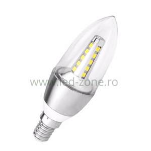 Bec LED E14 7W Lumanare Clar  SMD2835