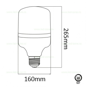 Bec LED E27 100W Dispersor Mat Plastic TORCH - Img 3