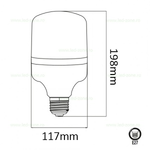 Bec LED E27 40W Dispersor Mat Plastic TORCH - Img 3
