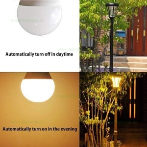 Bec LED E27 9W Glob Mat Senzor Lumina LZ18C050 - Img 3