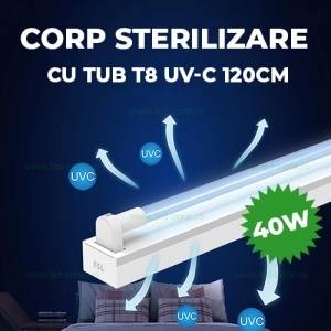 Corp Sterilizare cu TUB T8 UV-C 120CM 40W