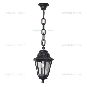 Felinar Iluminat Exterior Suspendat Negru ANNA