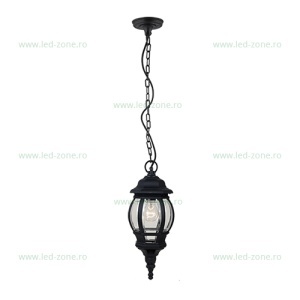 Felinar Iluminat Exterior Suspendat Negru JAMES