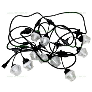 Ghirlanda 5M cu 10 Becuri LED IP65 Suspendate