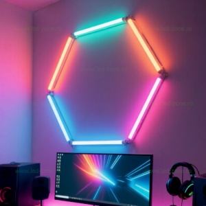 Hexagon LED Honeycomb RGB Digital Tuburi 440mm - Img 3