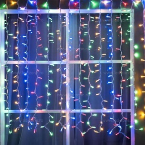 Instalatie LED Perdea Turturi Flash 3x1m 120 LED 8mm Fir Alb