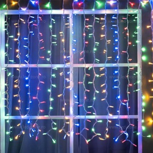 Instalatie LED Perdea Turturi Flash 3x1m 120 LED 8mm Fir Alb - Img 4