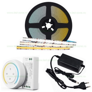Kit Banda LED COB CCT Rola 5m 24V RF Touch - Img 1