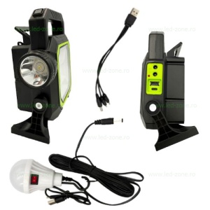 Lanterna LED Multifunctionala cu Panou Solar LZ7940 - Img 2