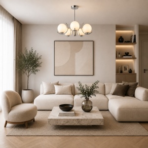 Lustra 5 Socluri E27 Crom LZ1003-5