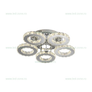 Lustra LED 100W 3 Functii Dimabila cu Telecomanda Cristal LZ8080-5 - Img 2