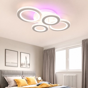 Lustra LED 120W Alba 3 Functii cu Telecomanda LZ82 RGB