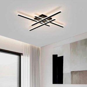 Lustra LED 120W Neagra 3 Functii cu Telecomanda LZ11W