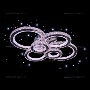 Lustra LED 200W 3 Functii Dimabila cu Telecomanda Cristal LZ88131-6 - Img 4