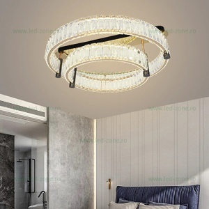 Lustra LED 212W 3 Functii Dimabila cu Telecomanda Cristal LZR9048-600-400