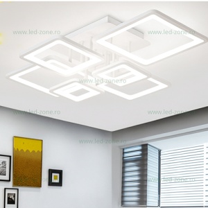 Lustra LED 240W Alba 3 Functii Dimabila Telecomanda LZ131-6