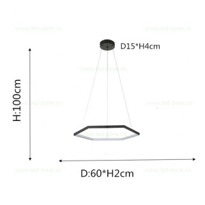Lustra LED 36W Alb Natural 1 Segment - Img 3