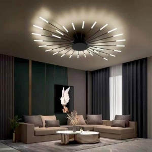 Lustra LED 42W Neagra 3 Functii cu Telecomanda LZ124-42
