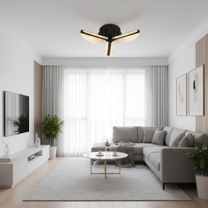 Lustra LED 42W Neagra 3 Functii cu Telecomanda LZ9400