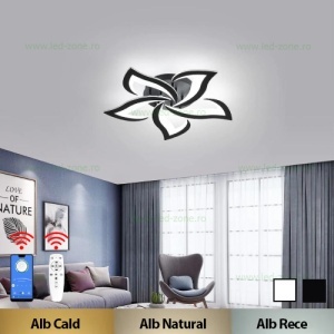 Lustra LED 70W 3 Functii Neagra Dimabila cu Telecomanda LZ16801-5 - Img 3