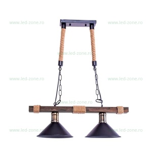 Lustra Rustic Industrial 2 Socluri Vintage, E27 LZ1080-2