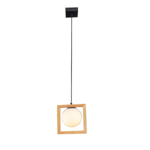 Lustra Suspendata 1 Soclu E14 Lemn LZ3076 - Img 2