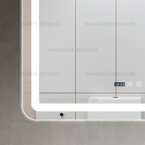 Oglinda Baie LED 80x60cm Touch Ceas Dezaburire LZJ50