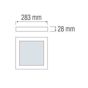 Panou LED 28W 30x30cm Aplicat Alb - Img 2