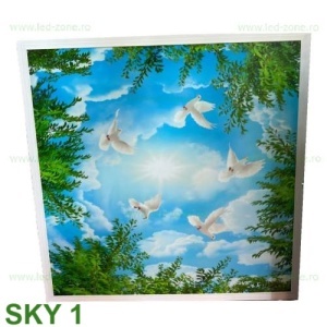 Panou LED Incastrabil 72W 60x60cm Ultra Slim Alb Decorativ SKY - Img 3