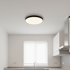 Plafoniera LED 48W Rotunda Neagra Frameless CCT