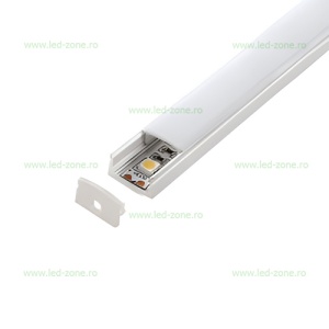 Profil Aluminiu Aplicat Alb Dispersor Mat 2M 12MM - Img 2