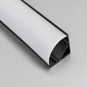 Profil Aluminiu Aplicat Negru 90 Grade Dispersor Alb Convex 2M 10MM