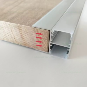 Profil H Aluminiu Incastrat Bidirectional Dispersor Mat 2M 13MM - Img 4